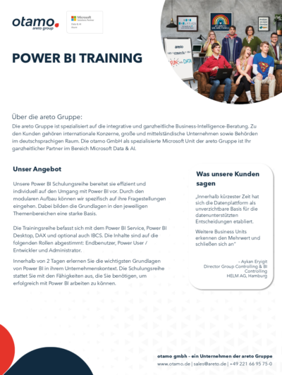 otamo Power BI Training Übersicht 1